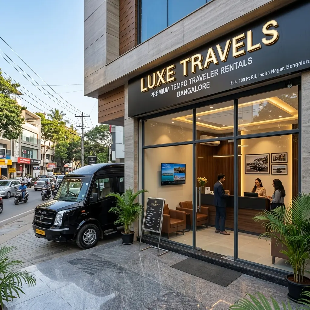 Luxury Tempo Traveler Bangalore office front